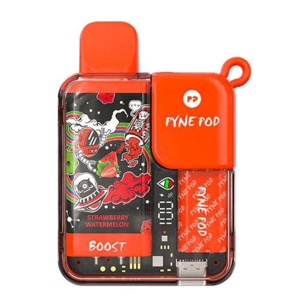 PYNE Pod Boost 8,500K disposable vape device with sleek design and mouthpiece, ideal for easy vaping on the go.