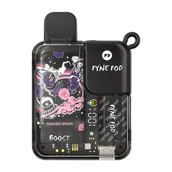 PYNE Pod Boost 8,500K disposable vape device with sleek design and mouthpiece, suitable for vaping enthusiasts.