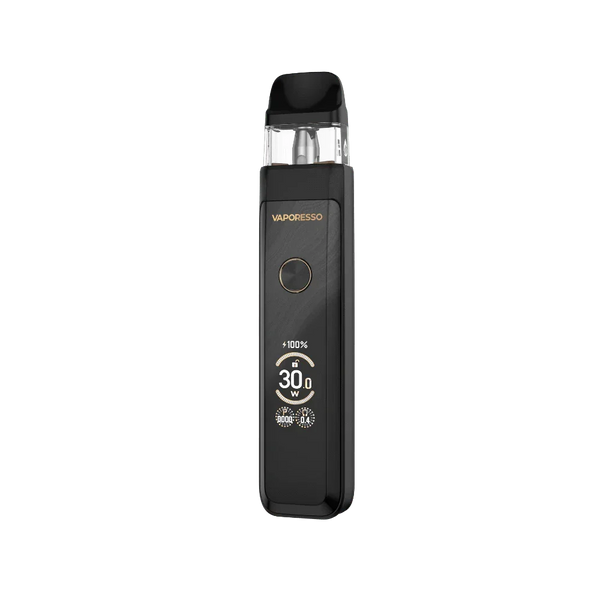 Vaporesso XROS Pro 2 30W vape kit in glittering black with sleek design and compact pod system for easy vaping.