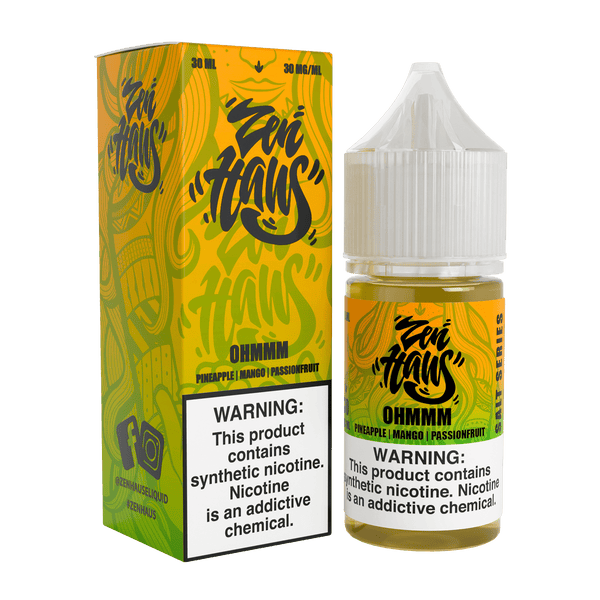 Zen Haus Ohmmm SALT nicotine salt bottle, 30mL container with 30mg strength, showcasing the Zen Haus branding.