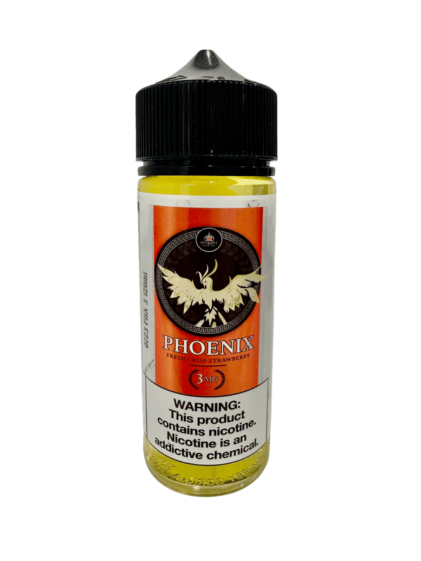 Cyclops Vapor Phoenix vape juice bottle, 120mL, with colorful label and branding, designed for vaping enthusiasts.