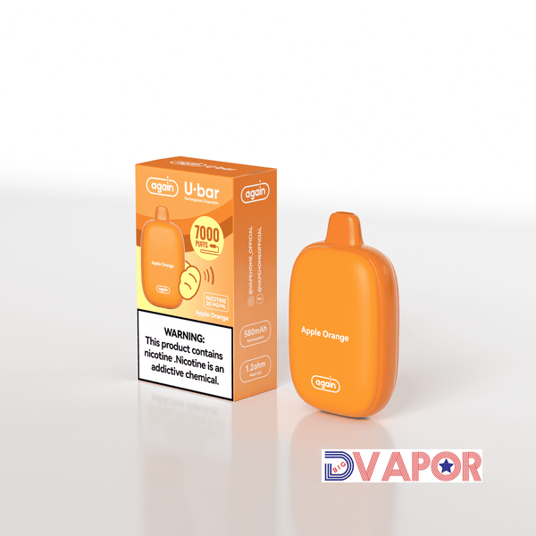 Again U-Bar 7000 disposable vape device with sleek design and mouthpiece, designed for easy use and portable vaping experience.