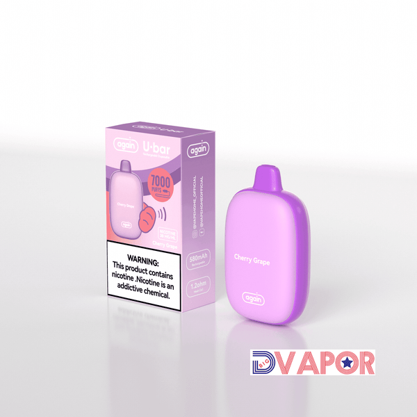 Again U-Bar 7000 disposable vape device with colorful design and compact shape, designed for easy use and portability.