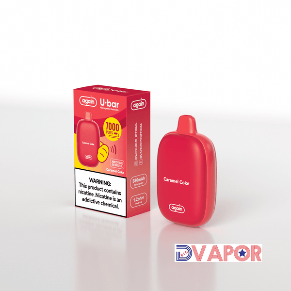 Again U-Bar 7000 disposable vape device with sleek design and branding, designed for easy use and flavorful vaping experience.