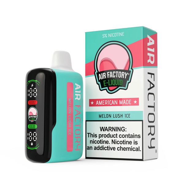 Air Factory 20K Puff disposable vape device with sleek design and colorful branding, designed for convenient, long-lasting vaping.