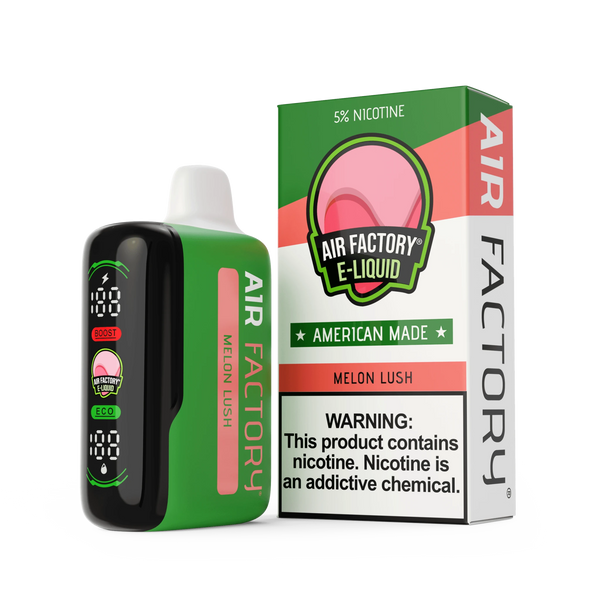 Air Factory 20K Puff Disposable vape device with sleek design and mouthpiece, showcasing its compact, portable appearance.