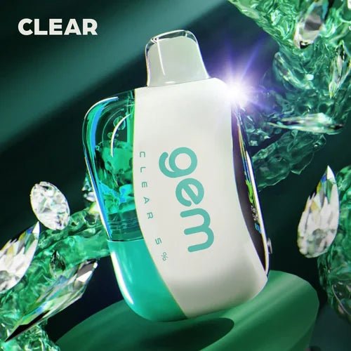 AIRBAR Gem 50K disposable vape device with sleek design and colorful branding, featuring a mouthpiece and vapor outlet.