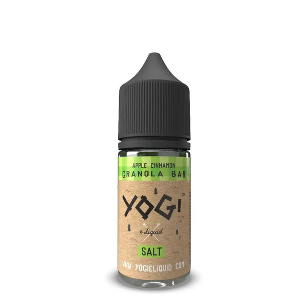 Apple cinnamon granola bar flavored Yogi E-Liquid 30mL bottle, showcasing the vibrant packaging and product label.