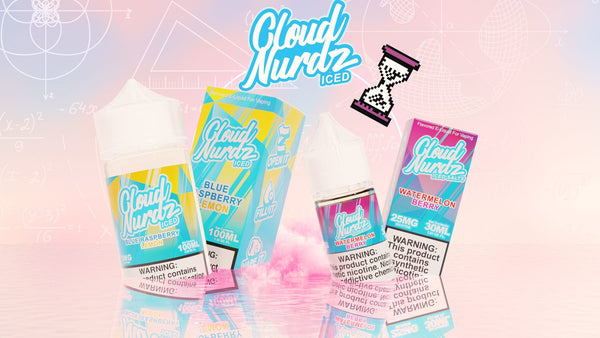 Apple Grape Cloud Nurdz e-liquid in a 100mL bottle with vibrant label featuring apple and grape flavors.