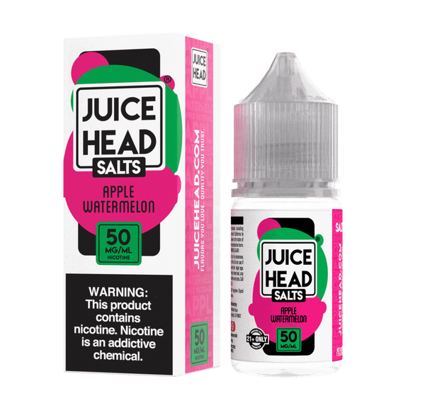 Apple Watermelon SALT e-liquid by Juice Head featuring a 30mL bottle with fresh apple and watermelon flavor.