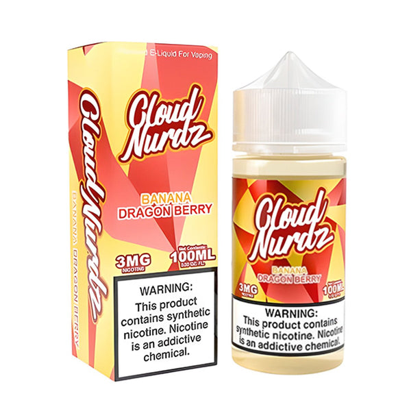 Banana Dragon Berry E-liquid by Cloud Nurdz in 100mL bottle, featuring vibrant banana, dragon fruit, and berry flavors.