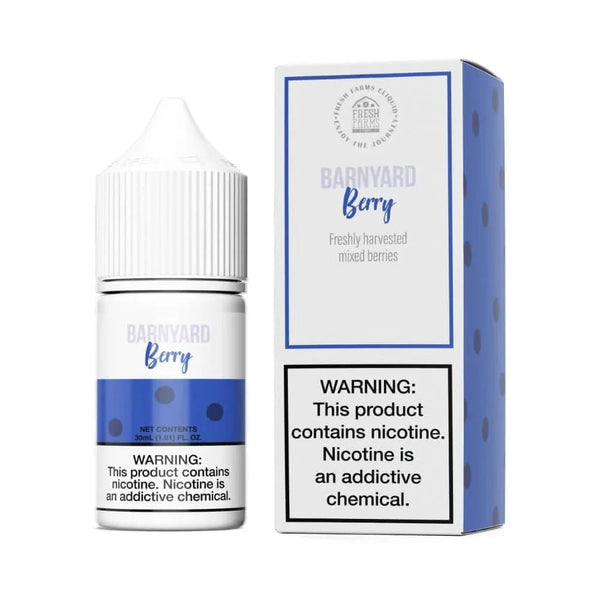 Barnyard Berry SALT e-liquid by Fresh Farms Eliquid, 30mL bottle featuring vibrant berry and farm-inspired flavors.