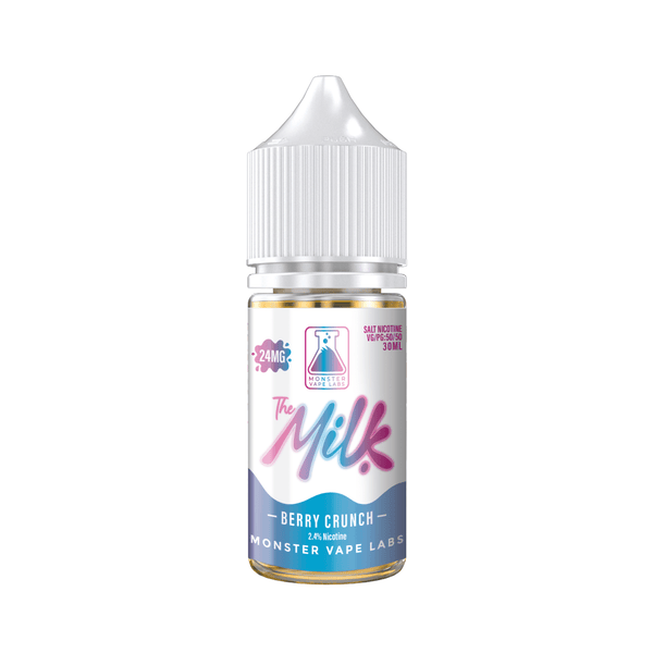 Berry Crunch SALT e-liquid by The Milk E-Liquid in a 30mL bottle, featuring a vibrant berry and crunchy cereal flavor.