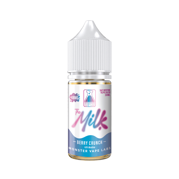 Berry Crunch Salt e-liquid by The Milk E-Liquid in a 30mL bottle, featuring a berry and cereal flavor profile.
