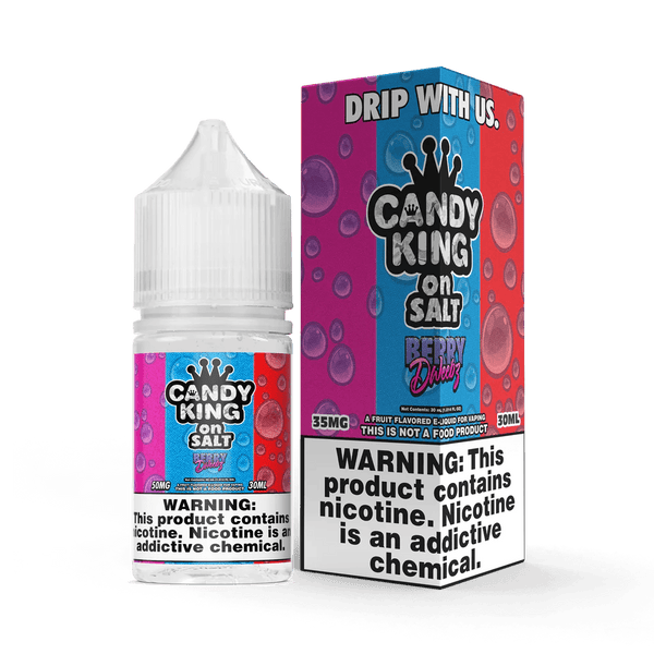 Berry Dweebz SALT e-liquid by Candy King features a berry flavor in a 30mL bottle, ideal for salt nicotine vaping.