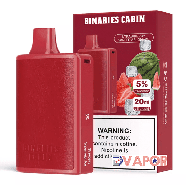 Horizon Tech Binaries Cabin disposable vape with 10,000 puffs and 20ml e-liquid, shown in sleek design.
