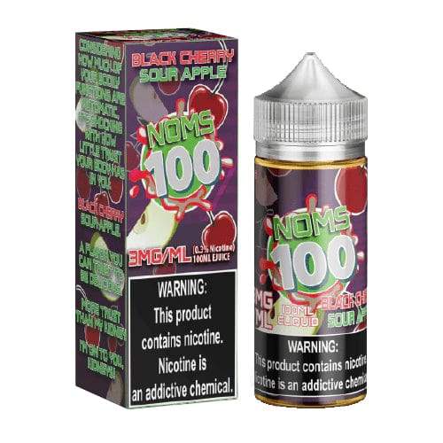Nomenon E-Liquids Black Cherry Sour Apple e-liquid in 100mL bottle featuring black cherry and sour apple flavors.