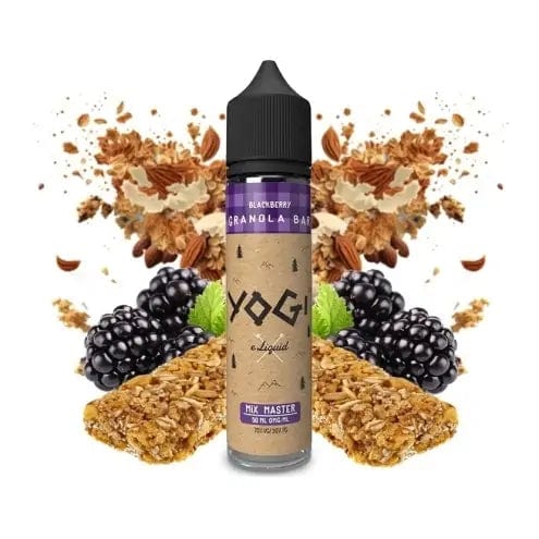 Blackberry Granola Bar flavored Yogi E-Liquid in 60mL bottle, showcasing the vape flavor inspired by a fruity, nutty snack.