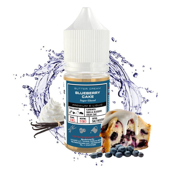 Blueberry Cake SALT e-liquid by BSX Vapor in 30mL bottle, featuring a flavorful blueberry and cake dessert vape.