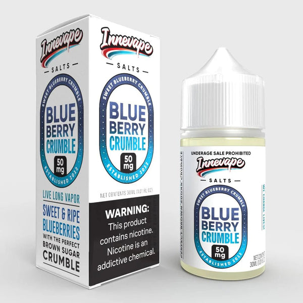 Blueberry Crumble Salt E-liquid by Innevape in a 30mL bottle, featuring a blueberry dessert flavor for vaping.
