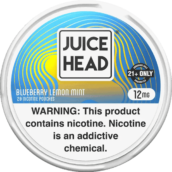 Blueberry Lemon Mint nicotine pouch by Juice Head, 20 count, with fresh blueberry, lemon, and mint flavor visible in the pouch packaging.