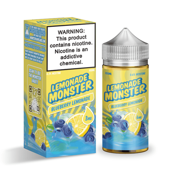Blueberry Lemonade e-liquid by Lemonade Monster in a 100mL bottle, featuring a vibrant blueberry and lemon flavor blend.