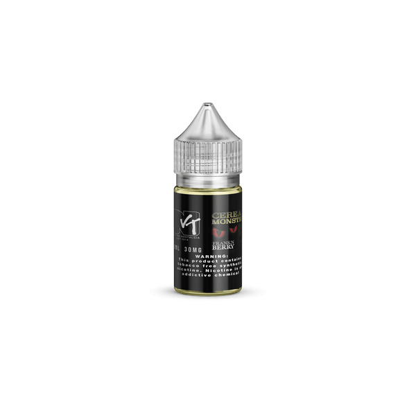 Cereal Monster Franken Berry salt e-liquid by Vape The Nostalgia in a 30ml bottle, featuring colorful Franken Berry cereal design.