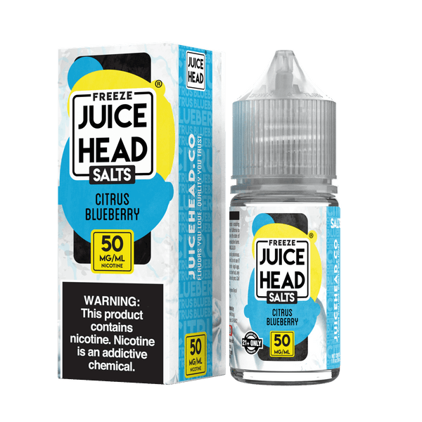 Juice Head Citrus Blueberry Freeze Salt e-liquid bottle, 30mL vape juice with citrus and blueberry flavor profile