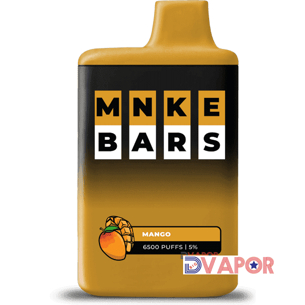 MNKE Bars disposable vape with 16ml e-liquid, 6500 puffs, rechargeable, in a sleek design, for vaping enjoyment.