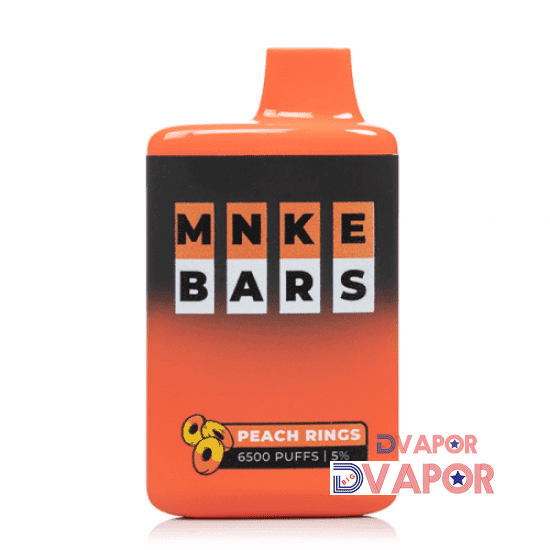 MNKE Bars disposable vape with 16ml e-liquid capacity, 6500 puffs, 5% nicotine, rechargeable, non-refundable clearance item