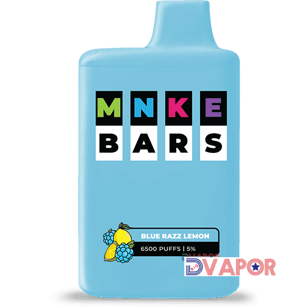 MNKE Bars disposable vape with 16ml e-liquid, 6500 puffs, rechargeable, in a sleek design for easy use.