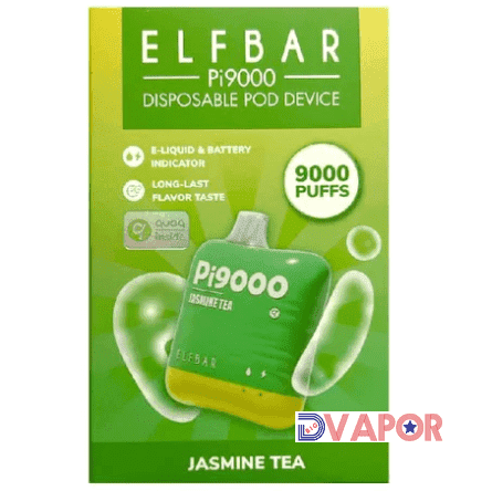 EB Design PI9000 vape disposable with 9000 puffs, black and silver design, featuring a sleek cylindrical shape.