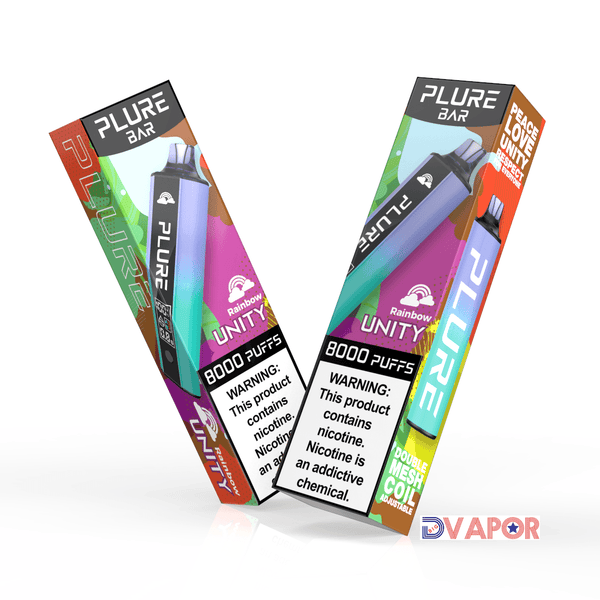 Disposable Plure Bar vape with 8000 puffs, non-refundable clearance product, sleek design, and easy-to-use vaping device.