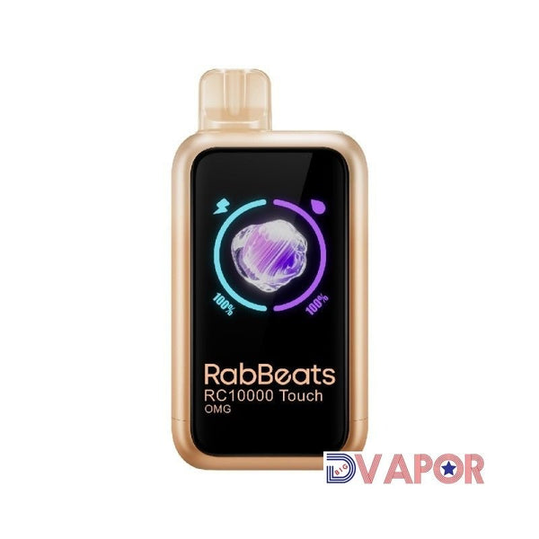 EB Design Rab Beats RC10000 Touch disposable vape, sleek black device with a modern design and touch button, for easy vaping.