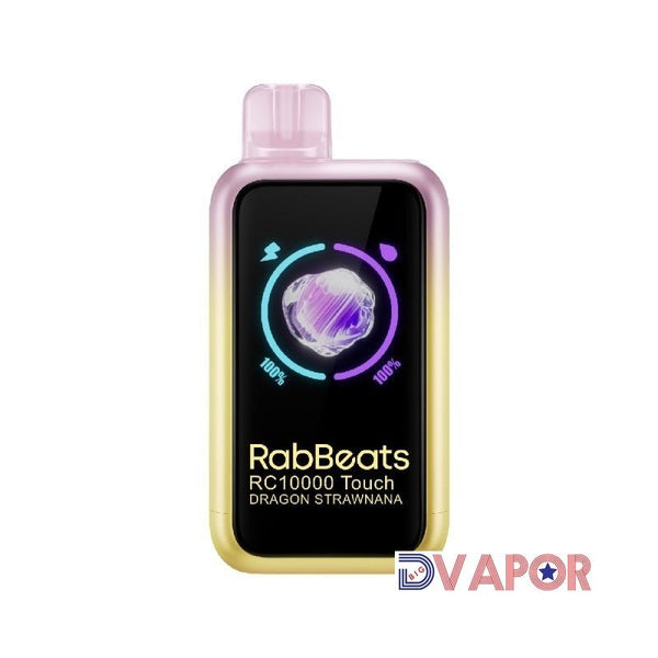 EB Design Rab Beats RC10000 Touch disposable vape, sleek black device with ergonomic design and button interface.