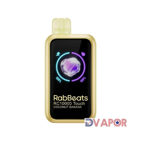 EB Design Rab Beats RC10000 Touch disposable vape device in black with a sleek design and clear branding, ready for use.