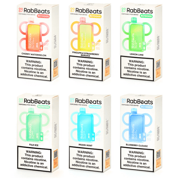 Lost Mary RabBeats RC10000 disposable vape with 10,000 puffs, shown in a sleek design, non-refundable, for easy vaping.