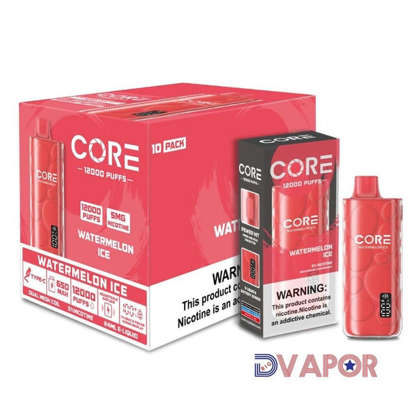 Core Labs Core 12K Disposable vape device with sleek design and mouthpiece, designed for easy use and long-lasting vaping.