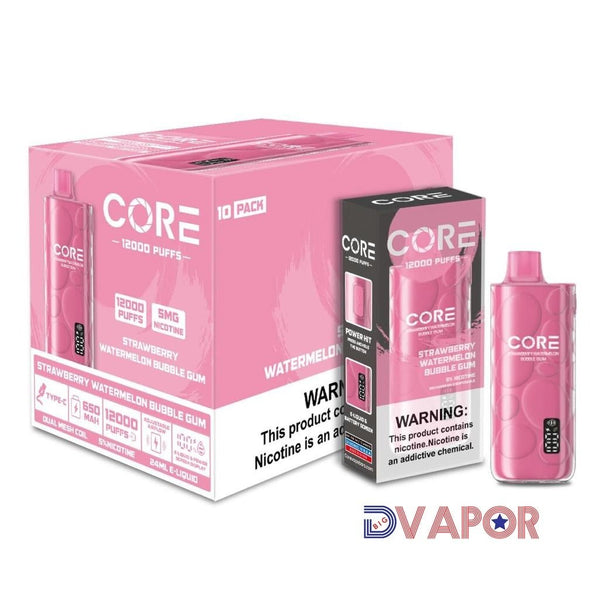 Core Labs Core 12K disposable vape pen shown with sleek design and compact size for easy vaping on the go.
