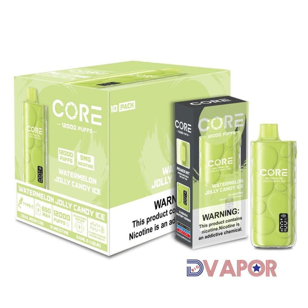 Core Labs Core 12K disposable vape device with sleek design and mouthpiece, showcasing the portable, easy-to-use vape product.