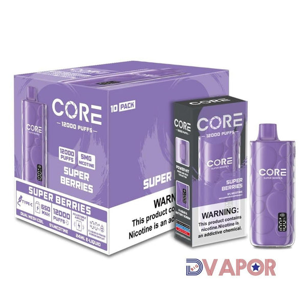 Core Labs Core 12K disposable vape device with sleek design and mouthpiece, designed for convenient vaping on the go.
