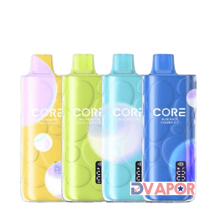 Core 12K disposable vape device by Core Labs, sleek design with mouthpiece and vapor outlet visible.