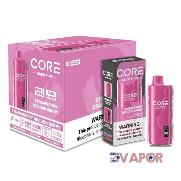 Core 12K disposable vape from Core Labs, featuring sleek design and compact size for easy vaping on the go.