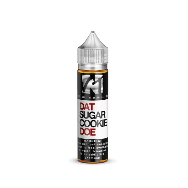 Vape The Nostalgia Dat Sugar Cookie Doe e-liquid bottle, 60mL, with a colorful label featuring a sugar cookie design and branding.