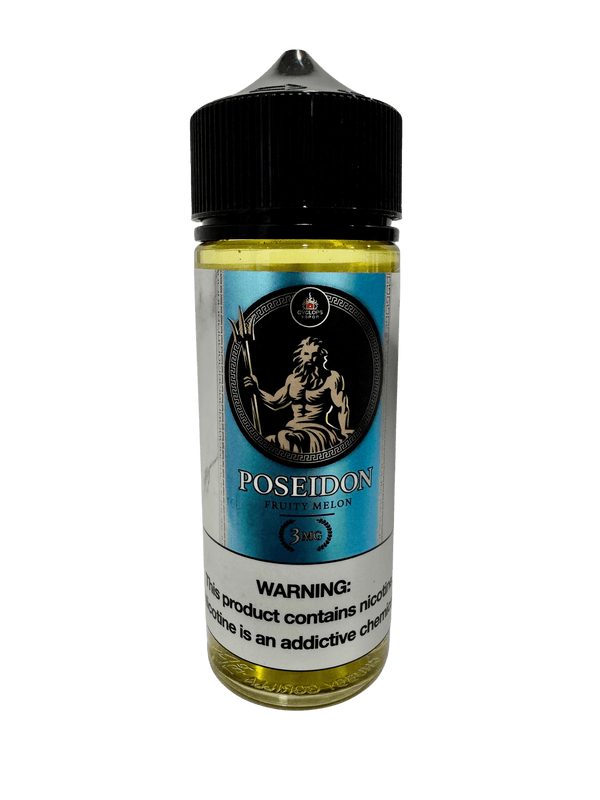 Cyclops Vapor Poseidon Cyclops Vapor vape juice bottle with colorful label, 120mL size, designed for vaping enthusiasts.