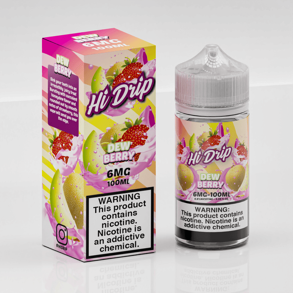 Dew Berry Hi Drip e-liquid 100mL bottle with vibrant berry and dew-inspired flavor design on the label.