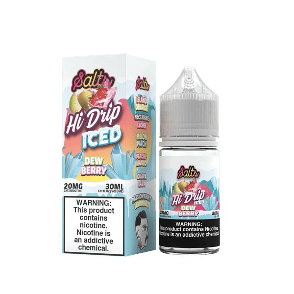 Dew Berry ICED SALT e-liquid by Hi Drip in a 30mL bottle featuring a berry and icy menthol flavor.