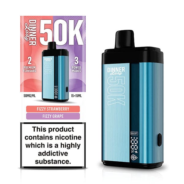 Dinner Lady 50K Puff Disposable vape device with sleek design and flavored mouthpiece, designed for easy use and portability.