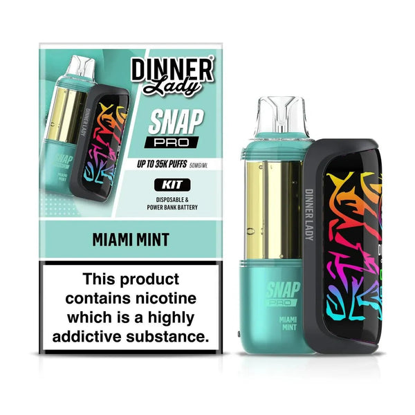 Dinner Lady Snap Pro 35K disposable vape kit with sleek design and colorful branding, featuring a compact, portable device for vaping.