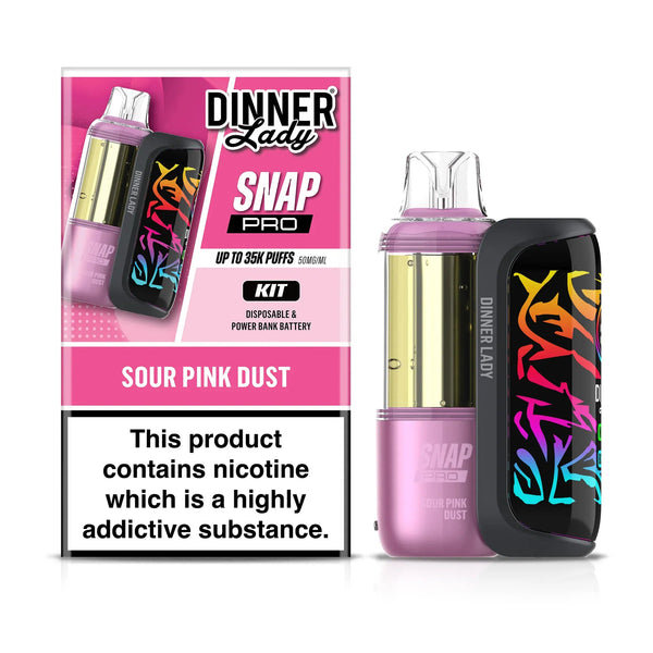 Dinner Lady Snap Pro 35K disposable vape kit with sleek design and mouthpiece, ideal for on-the-go vaping.